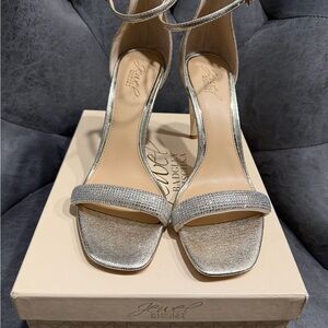 Jewel Badgley Mischka Glittering Silver Heels